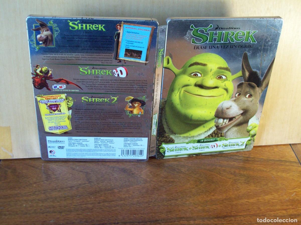 Cine: SHREK 1 DVD - SHREK 3-D 1 DVD - SHRECK 2 - DOBLE DVD EDICION ESPECIAL CAJA METALICA