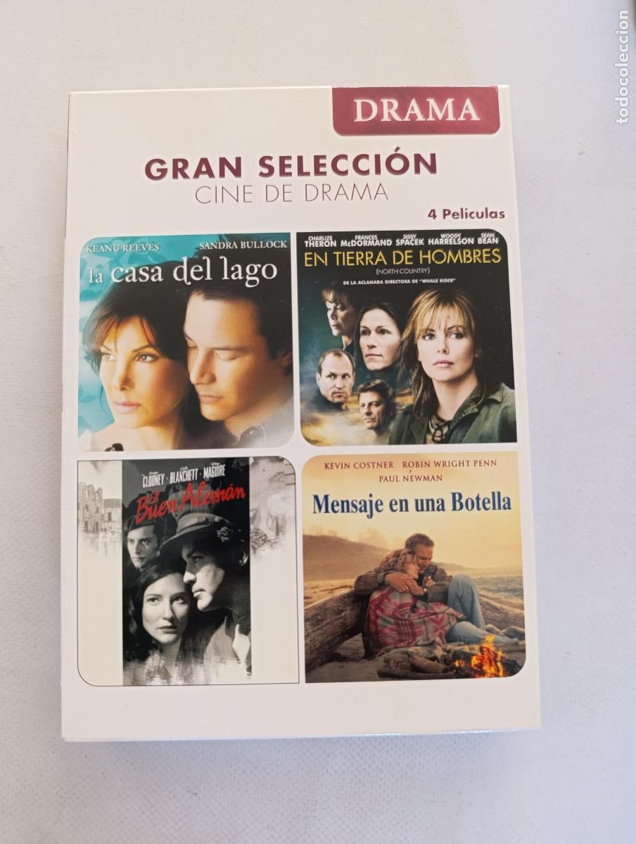 Cine: DVD CINE DRAMA: LA CASA DEL LAGO, EN TIERRA DE HOMBRES, EL BUEN ALEMAN, MENSAJE EN UNA BOTELLA (2P)