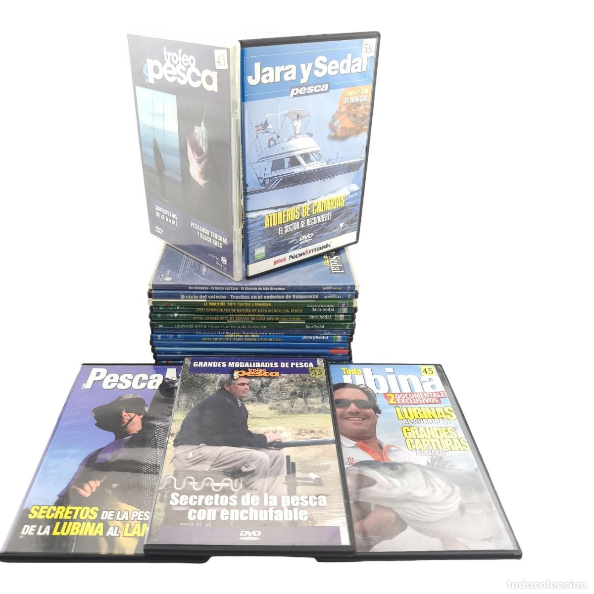 Cine: Lote 17 DVDs Pesca Deportiva y Caza - Jara y Sedal (RTVE), Trofeo Pesca, PescaMar - R&iacute;os, Mar y Camp