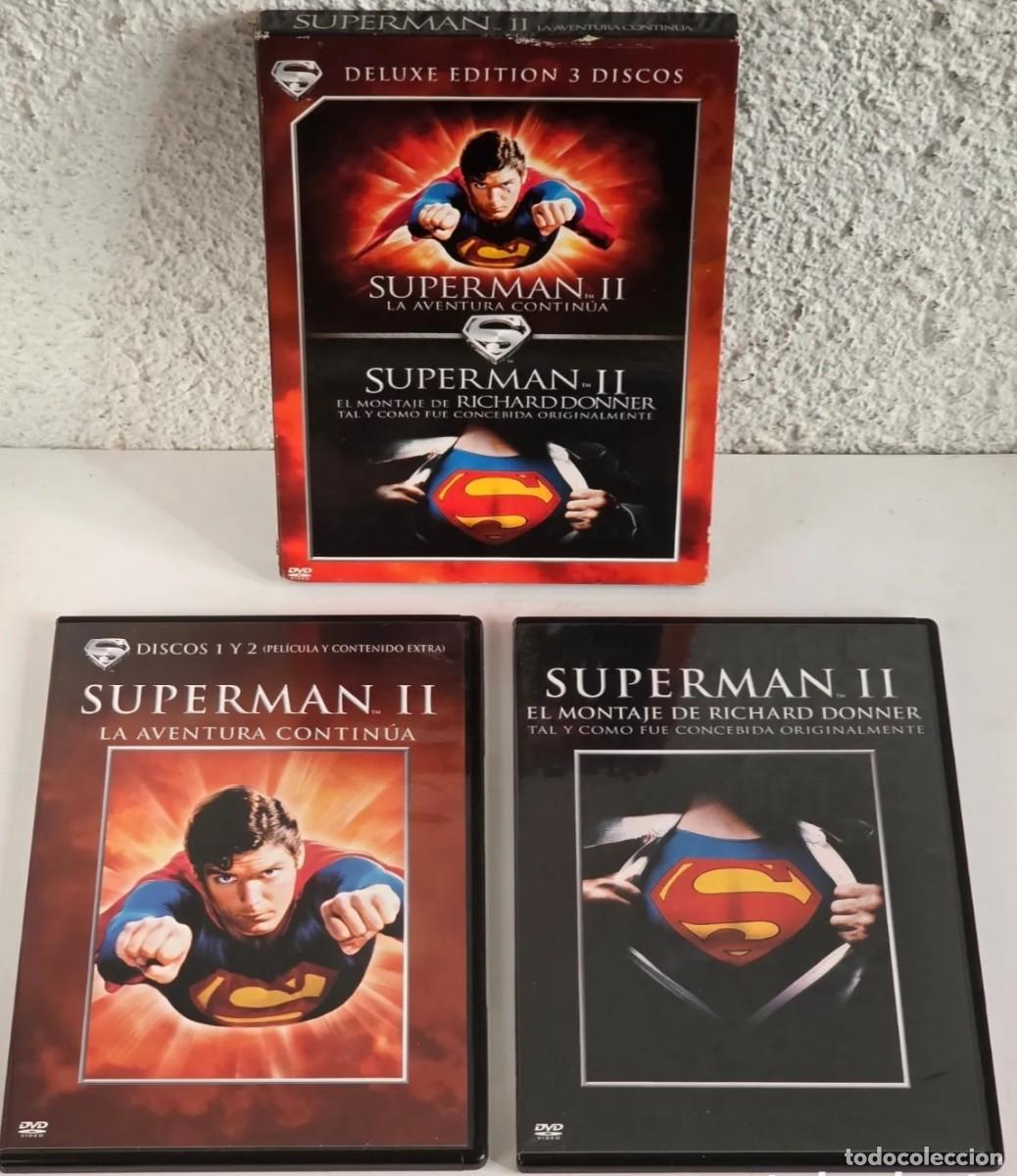 Cine: 3 DVDs Superman II (Deluxe Edition 3 Dicos Montaje R. Donner -Cut) descatalogado