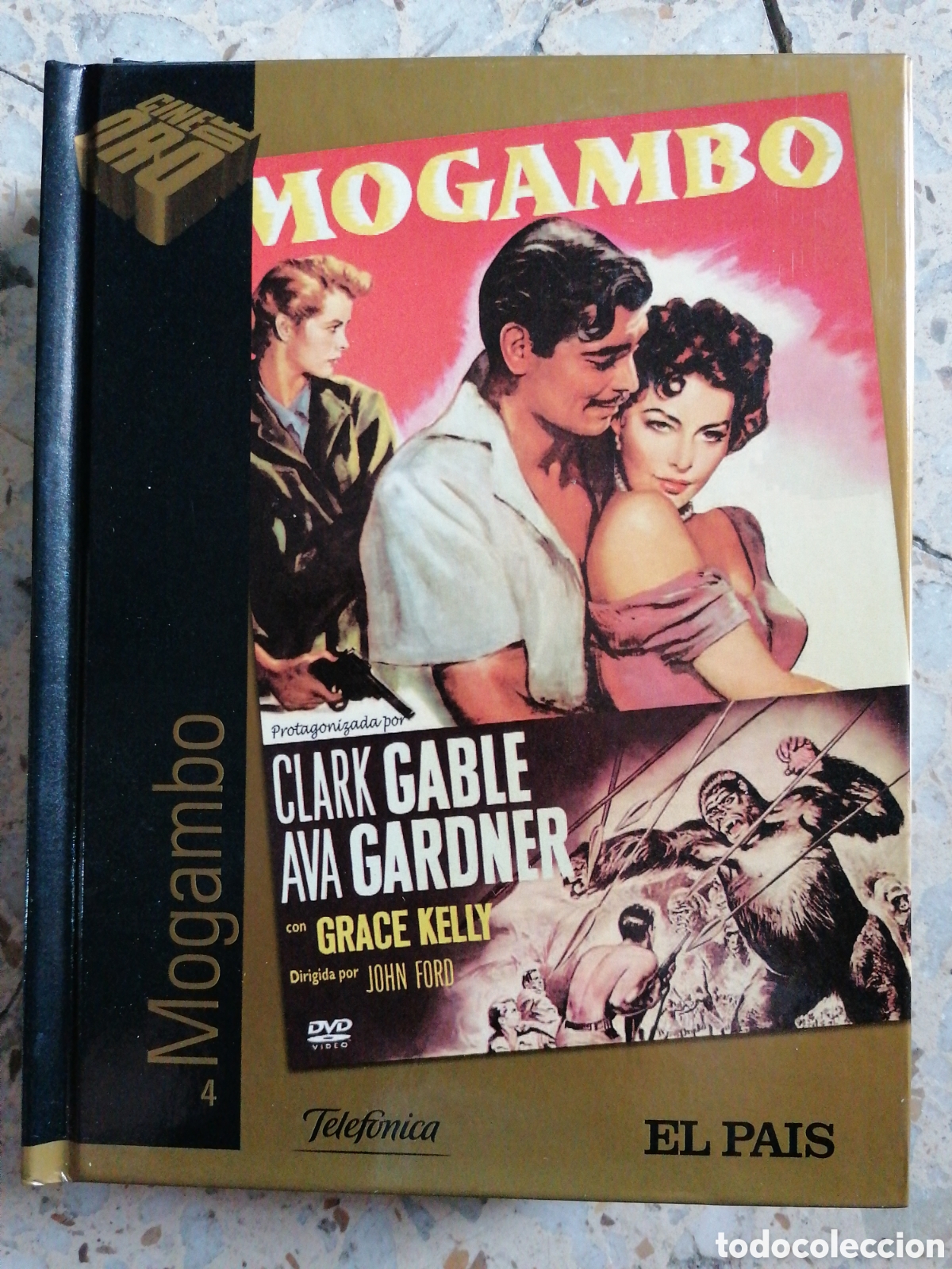 Cine: DVD MOGAMBO CLARK GABLE AVA GARDNER CINE DE ORO EL PAIS 4 DVD + LIBRO COMO NUEVO
