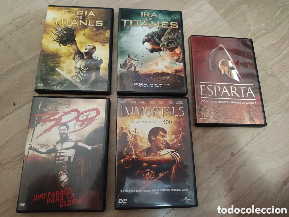 Cin&eacute;ma: 5 dvds. Peplum. Furia de Titanes + Ira de Titanes + 300 + Inmortals + Esparta. C&oacute;digo de honor.