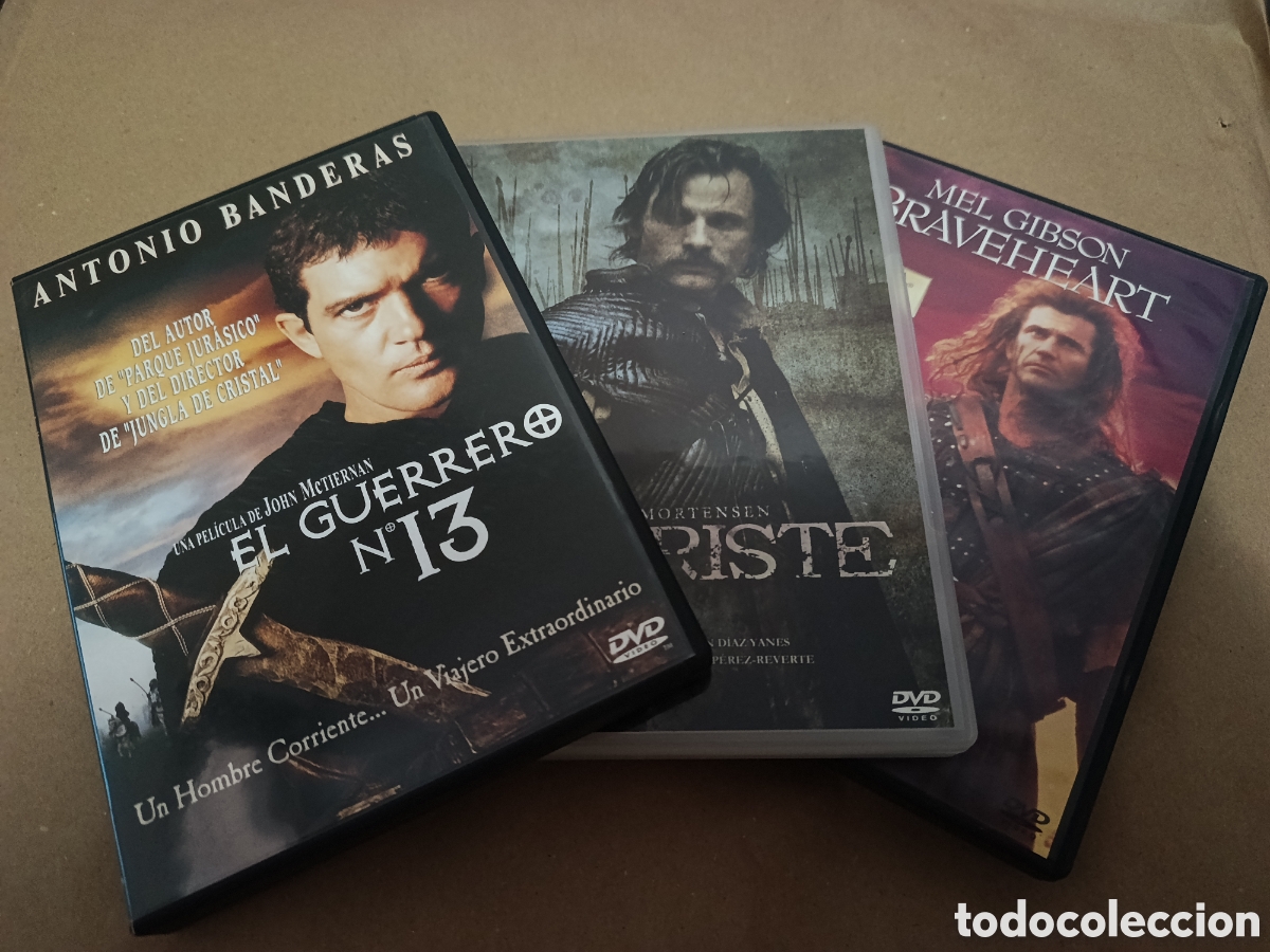 Cin&eacute;ma: 3 dvds. Guerreros. Braveheart + El Guerrero n&ordm;13 + Alatriste.