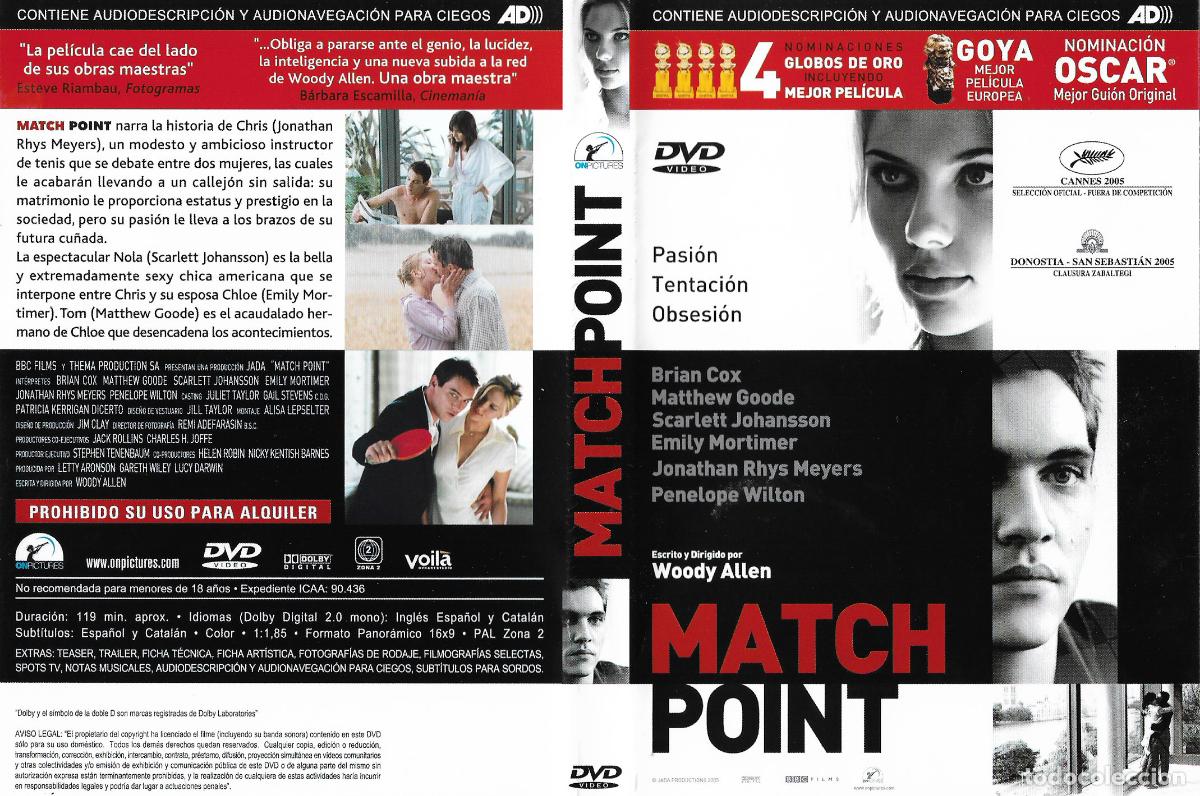 Cine: MATCH POINT (BEST SELLER). ONPICTURES. (En stock) Pel&iacute;cula DVD. (Best seller)