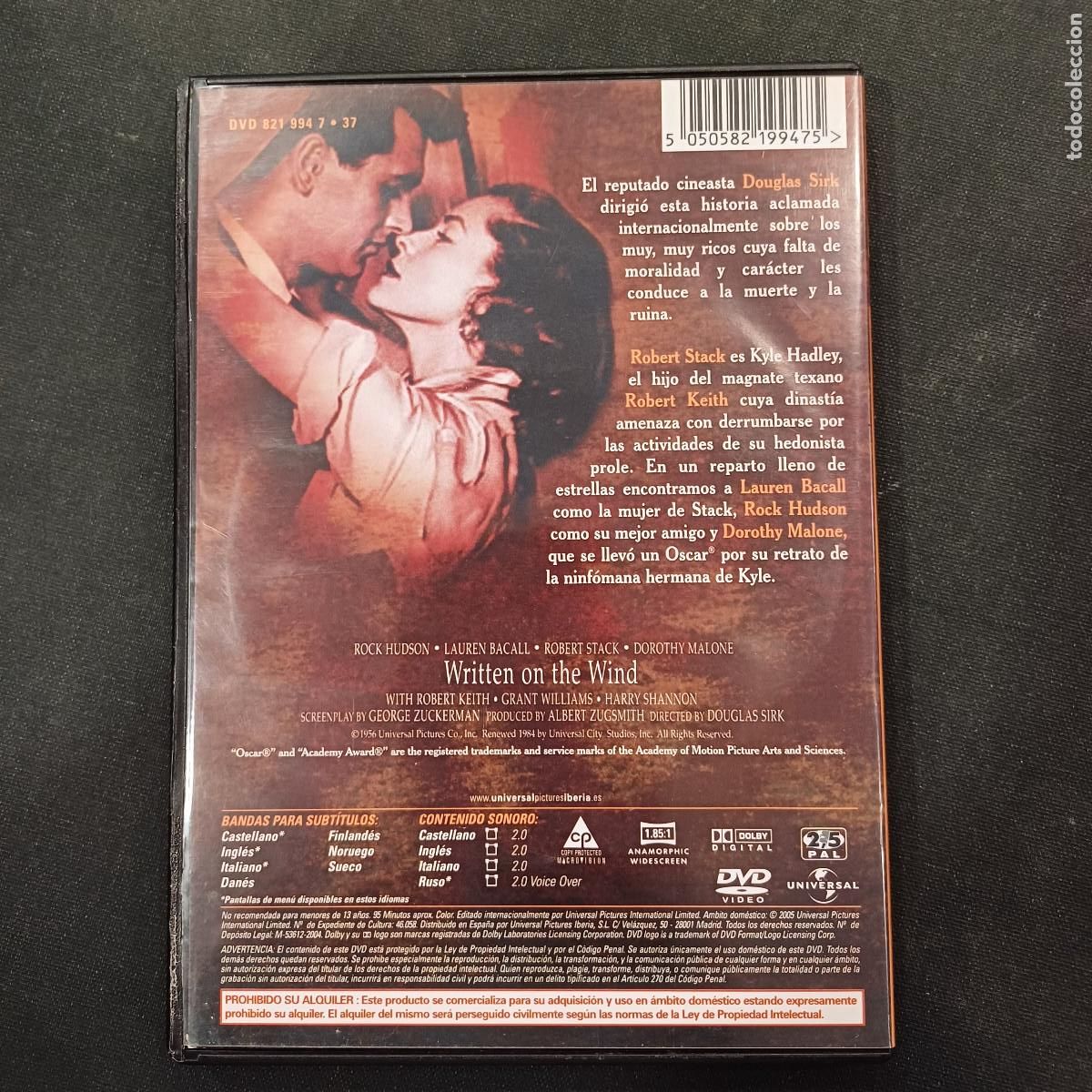 Cine: ESCRITO SOBRE EL VIENTO/DVD. - Foto 3