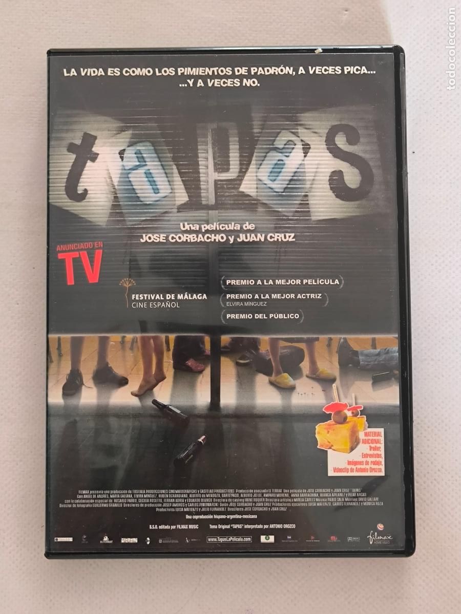 Cine: DVD TAPAS - JOSE CORBACHO, JUAN CRUZ - LEER DESCRIPCION (351)