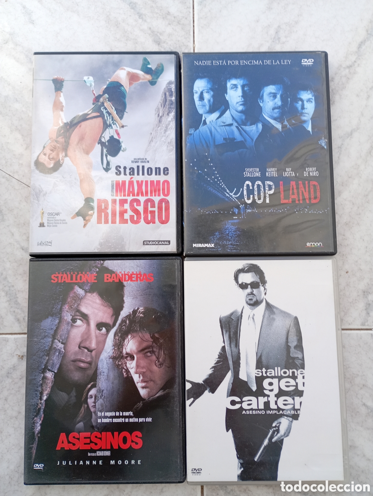 Cin&eacute;ma: Lote 4 t&iacute;tulos DVD M&aacute;ximo riesgo Stallone Get Carter