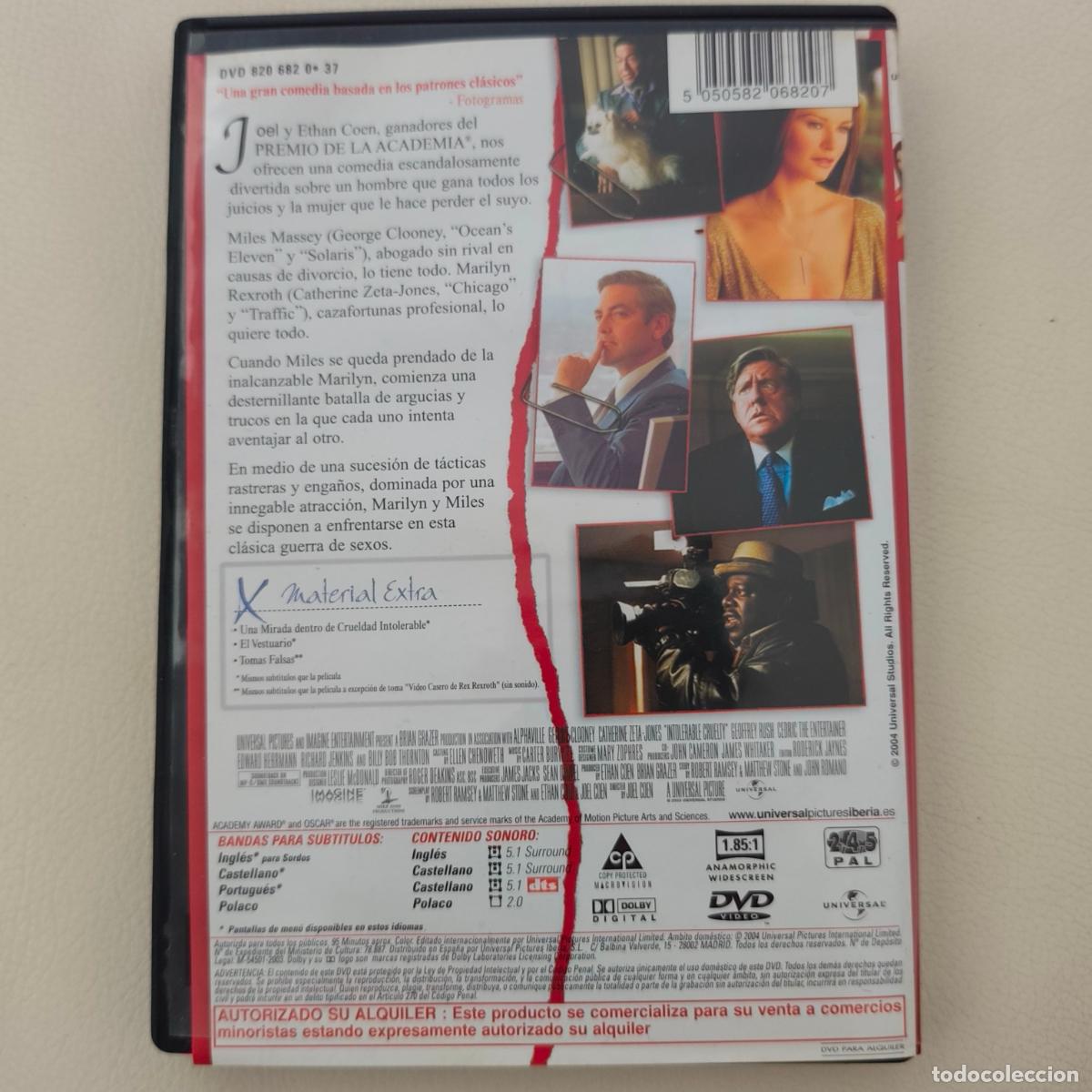 Cine: CRUELDAD INTOLERABLE - DVD - - Foto 2