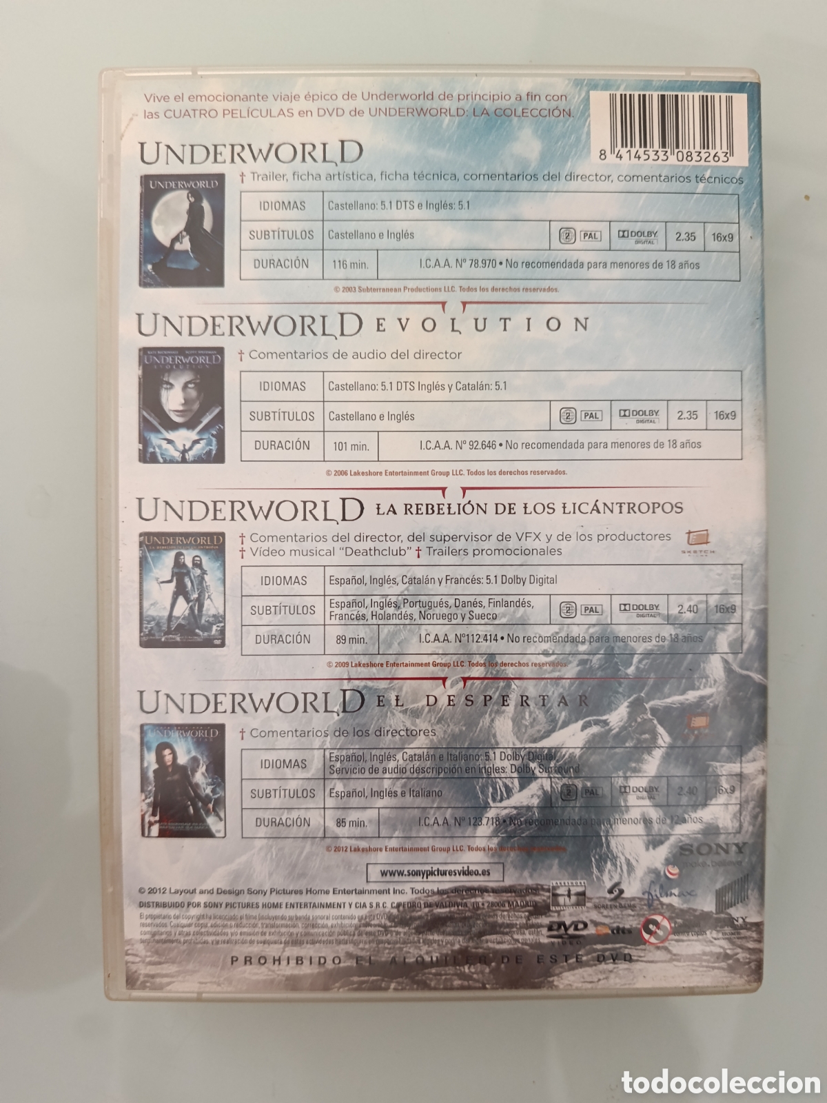 Cine: UNDERWORLD LA COLECCI&Oacute;N DVD - Foto 3