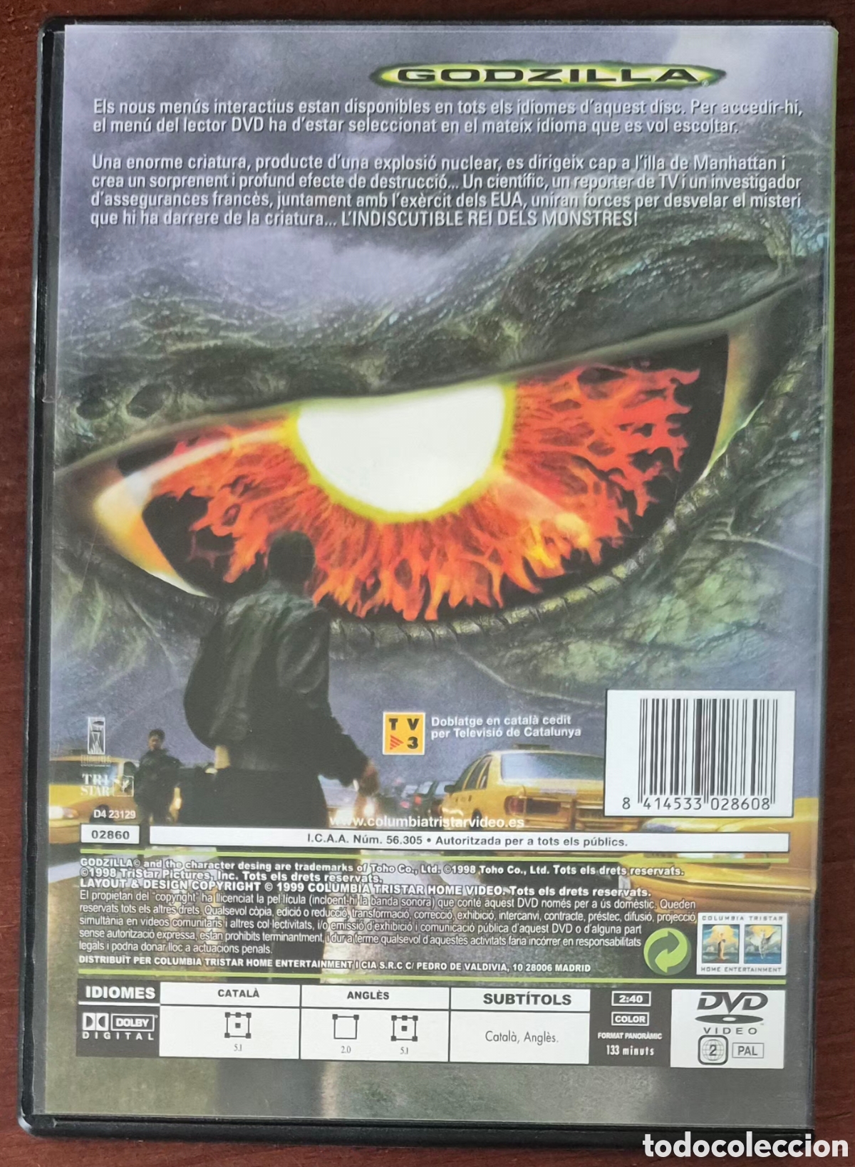 Cine: DVD - GODZILLA (AUDIOS EN CATAL&Aacute;N E INGL&Eacute;S) - Foto 2
