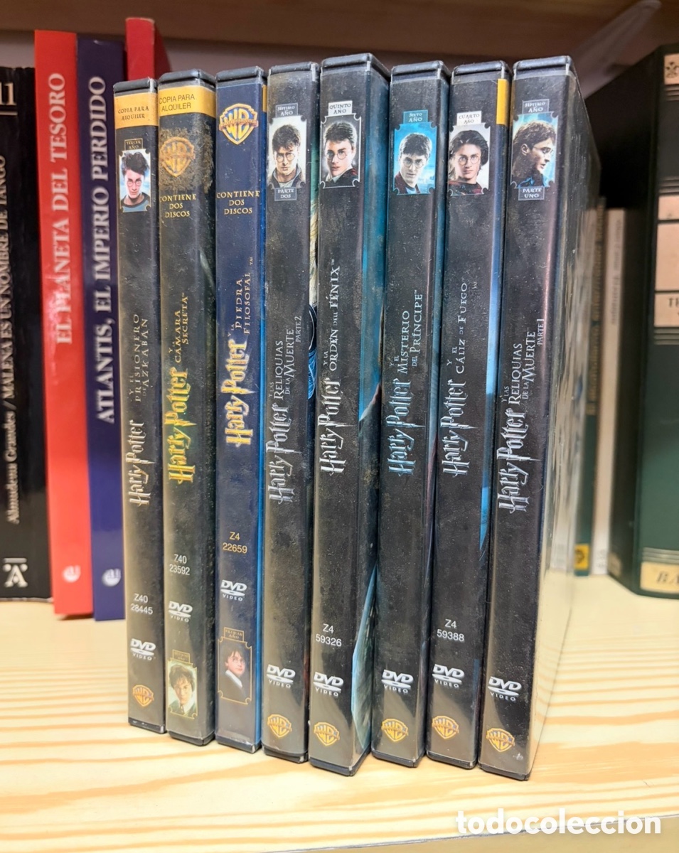 Cine: Colecci&oacute;n 8 pel&iacute;culas Harry Potter DVD caliz fuego orden fenix reliquias muerte