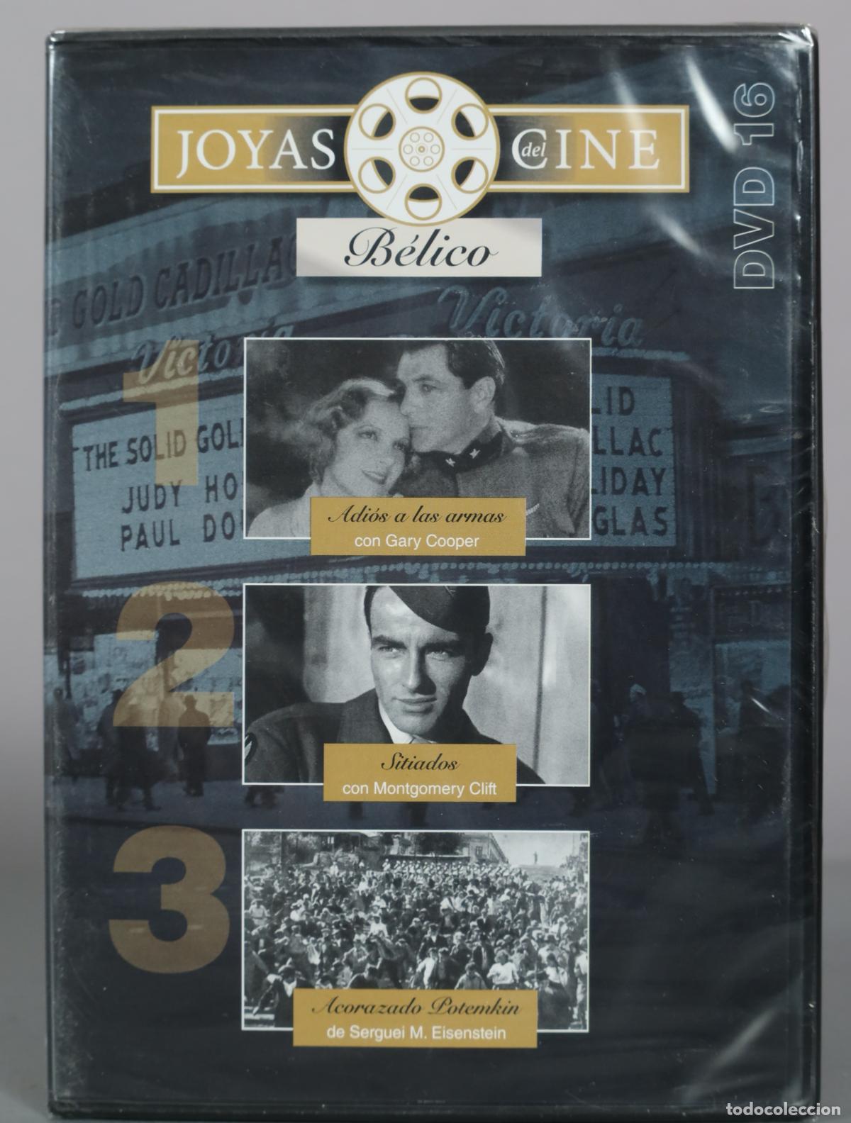 Cine: DVD. Adi&oacute;s a las armas - G. Cooper / Sitiados - M. Clift / Acorazado Potemkin - S. M. . PRECINTADO