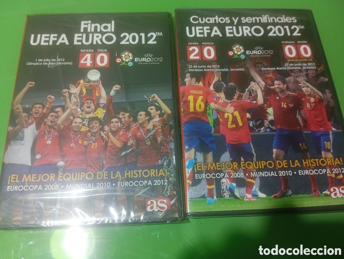 Cine: Lote 2 DVDs SELECCI&Oacute;N ESPA&Ntilde;OLA UEFA EURO 2012 - Final (Espa&ntilde;a 4-0 Italia) + Cuartos y Semifinales -