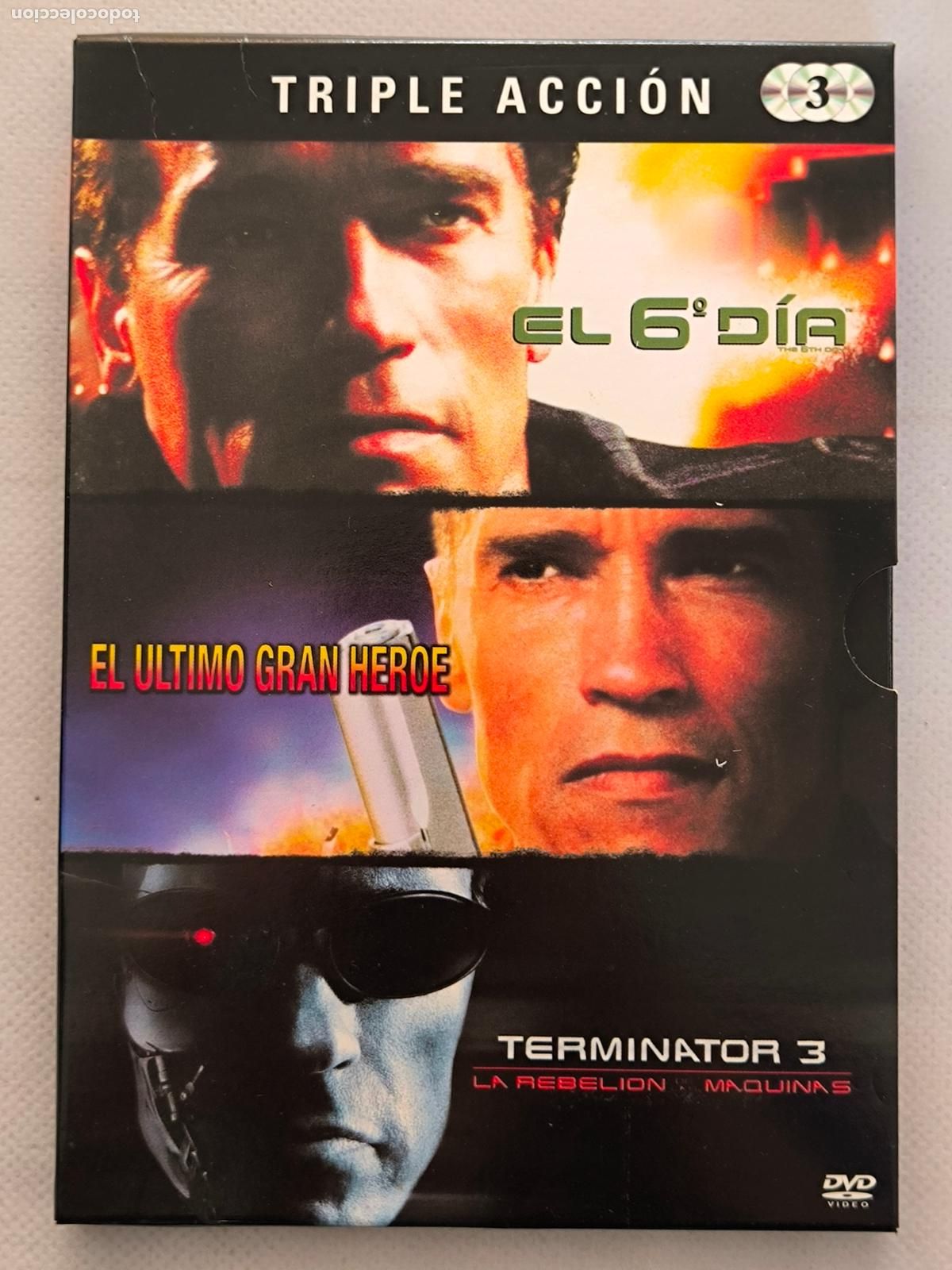 Cine: DVD EL 6&ordm; DIA (EL SEXTO DIA) / EL UTIMO GRAN HEROE / TERMINATOR 3 - ARNOLD SCHWARZENEGGER (9A)