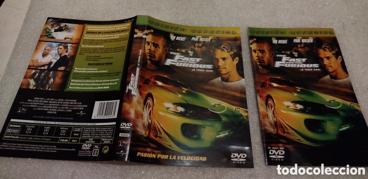 Cine: The fast and the furious. SOLO CAR&Aacute;TULA Y FOLLETO