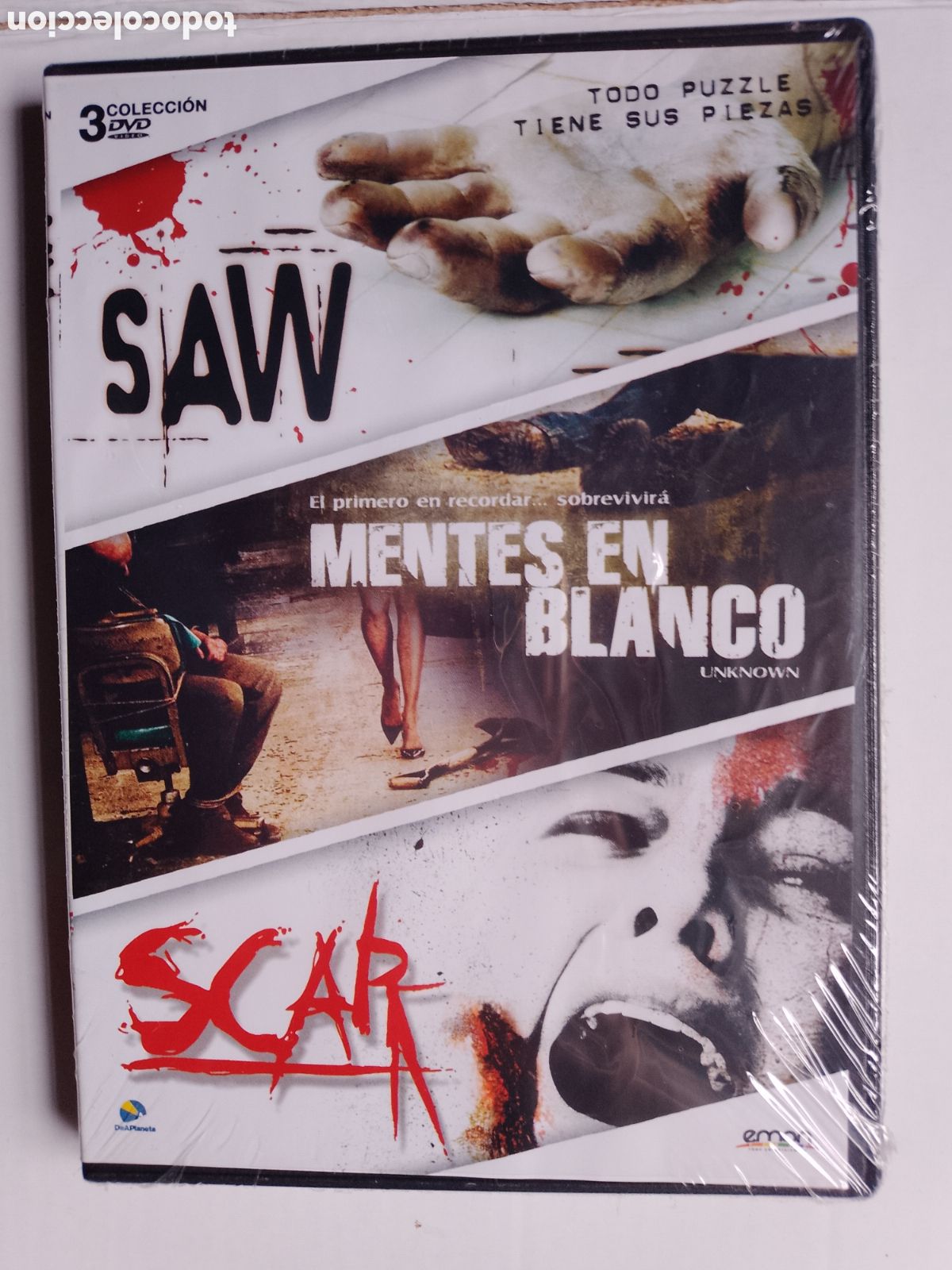 Cine: SAW / MENTES EN BLANCO / SCAR - 3 PELICULAS DVD