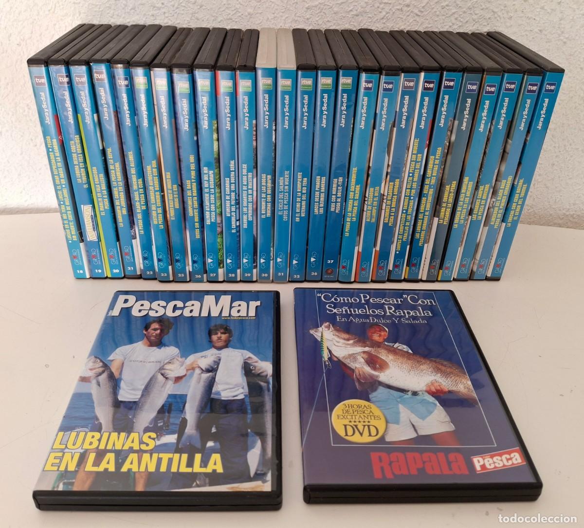 Cine: Gran lote 28 DVD Jara y Sedal Pesca TVE RTVE Pescamar Rapala ver fotos