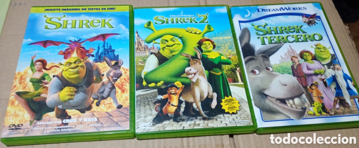 Cine: Lote 3 DVD Shrek perfecto estado