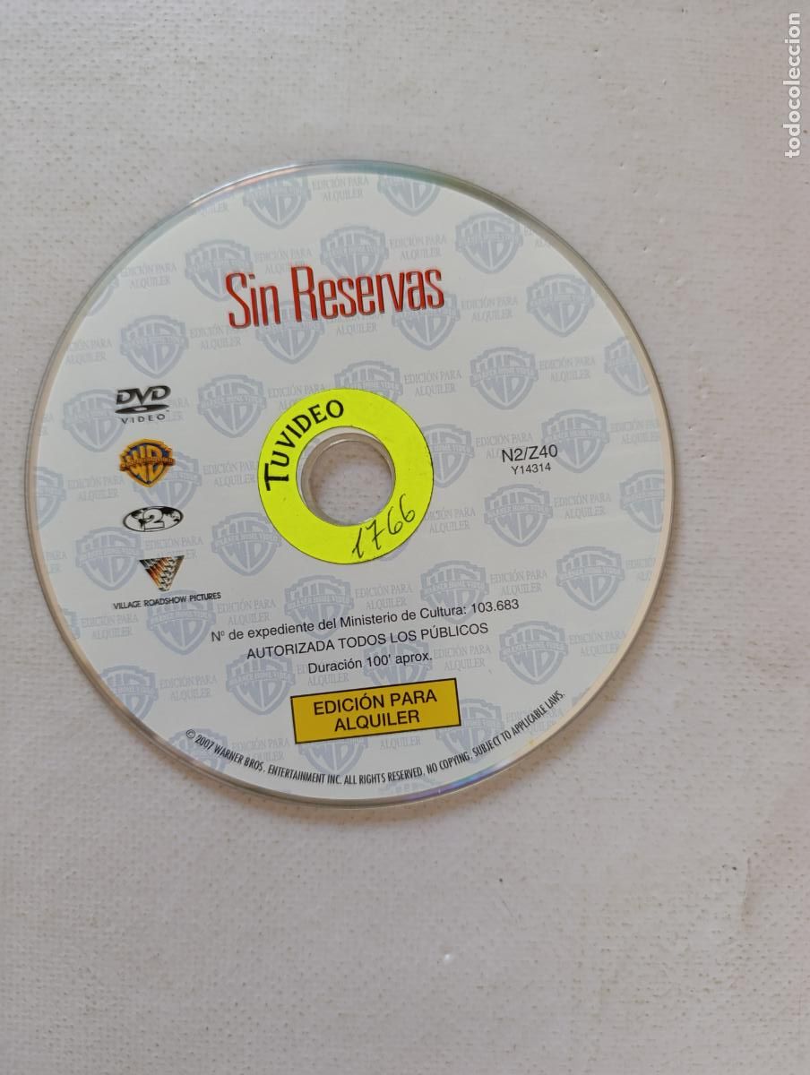 Cinema: DVD SIN RESERVAS - EDICION ALQUILER - SOLO DISCO - LEER DESCRIPCION (9G)