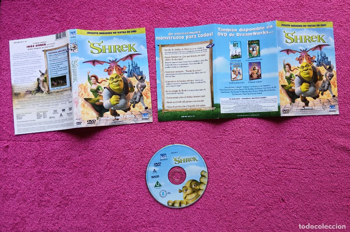 Cin&eacute;ma: Shrek 2001 DreamWorks home entertaiment Andrew Adamson Vicky Jenson solo disco y caratulas