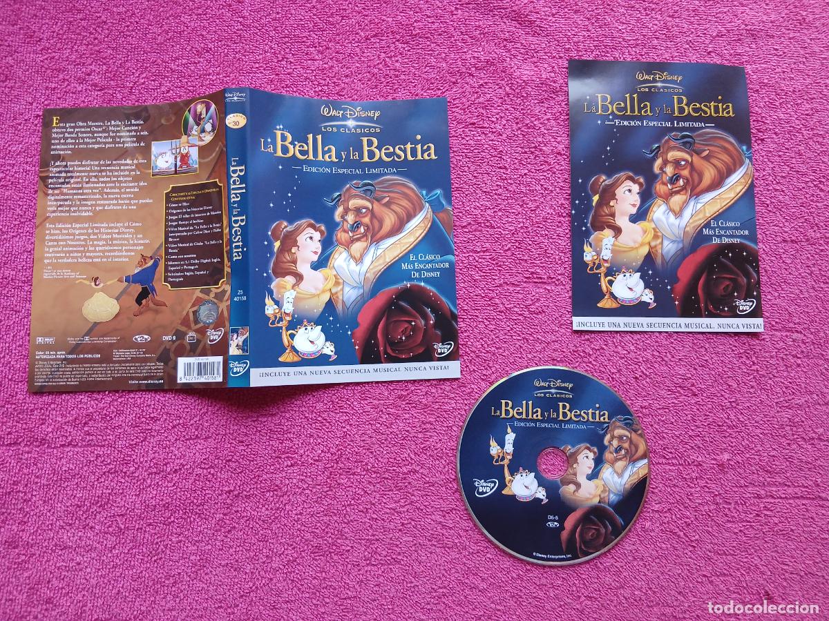 Cine: la bella y la bestia 1991 edici&oacute;n especial limitada walt disney los cl&aacute;sicos solo disco y caratula