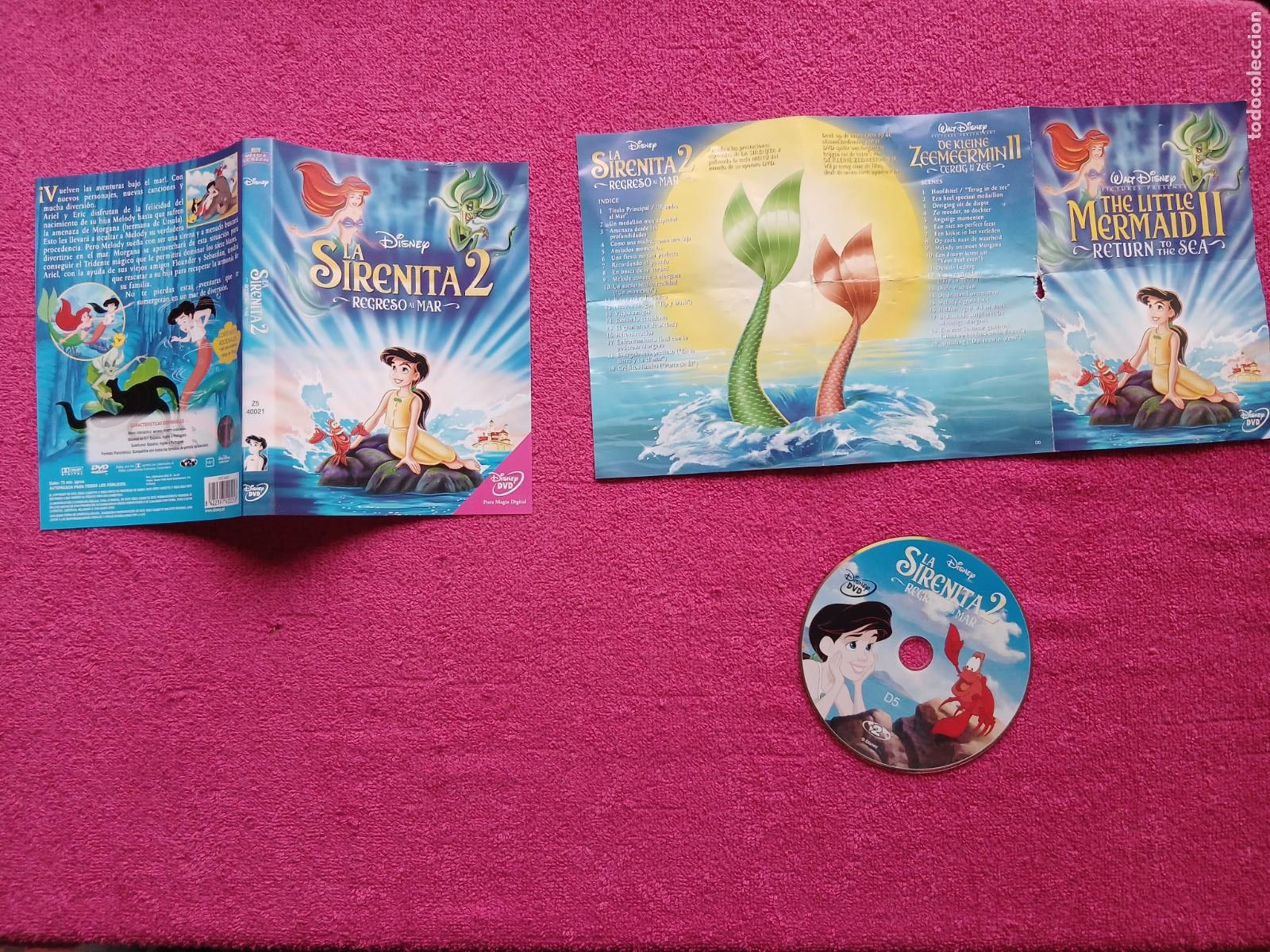 Cinema: La Sirenita 2 Regreso al Mar 2001 Walt Disney Home Video solo disco y caratulas