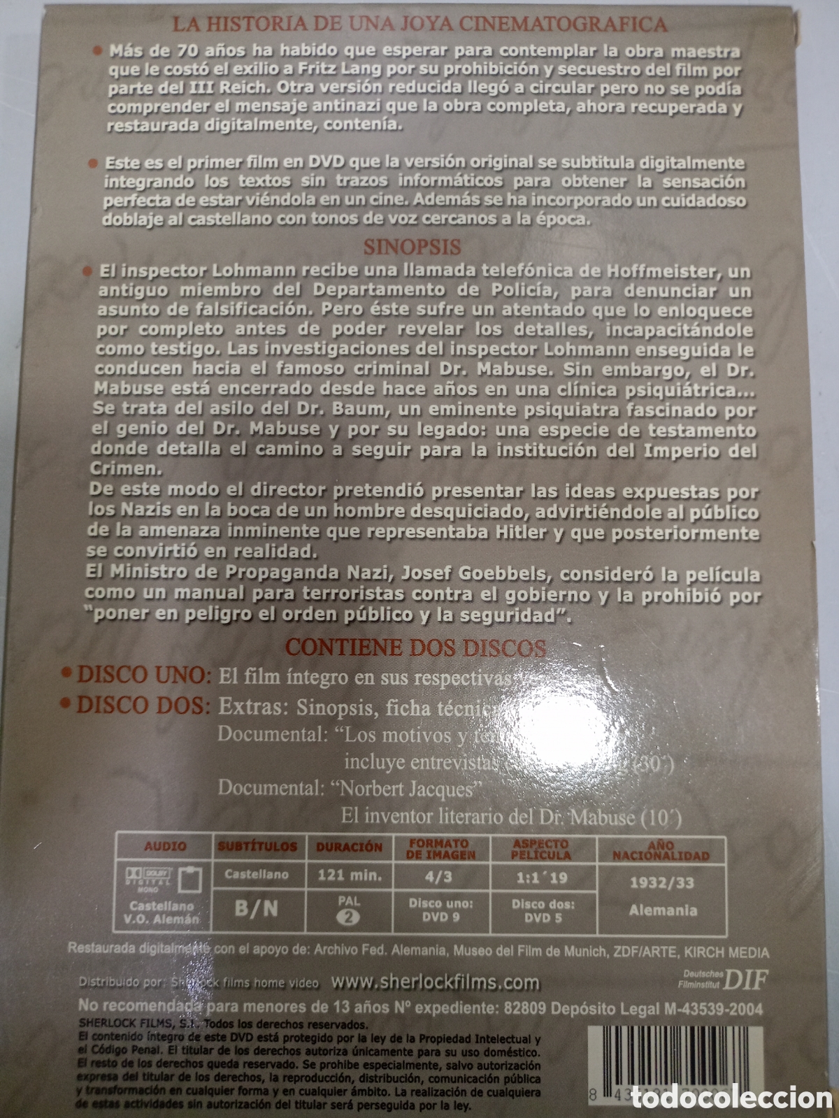 Cine: DVD El testamento del Dr. Mabuse - Foto 2