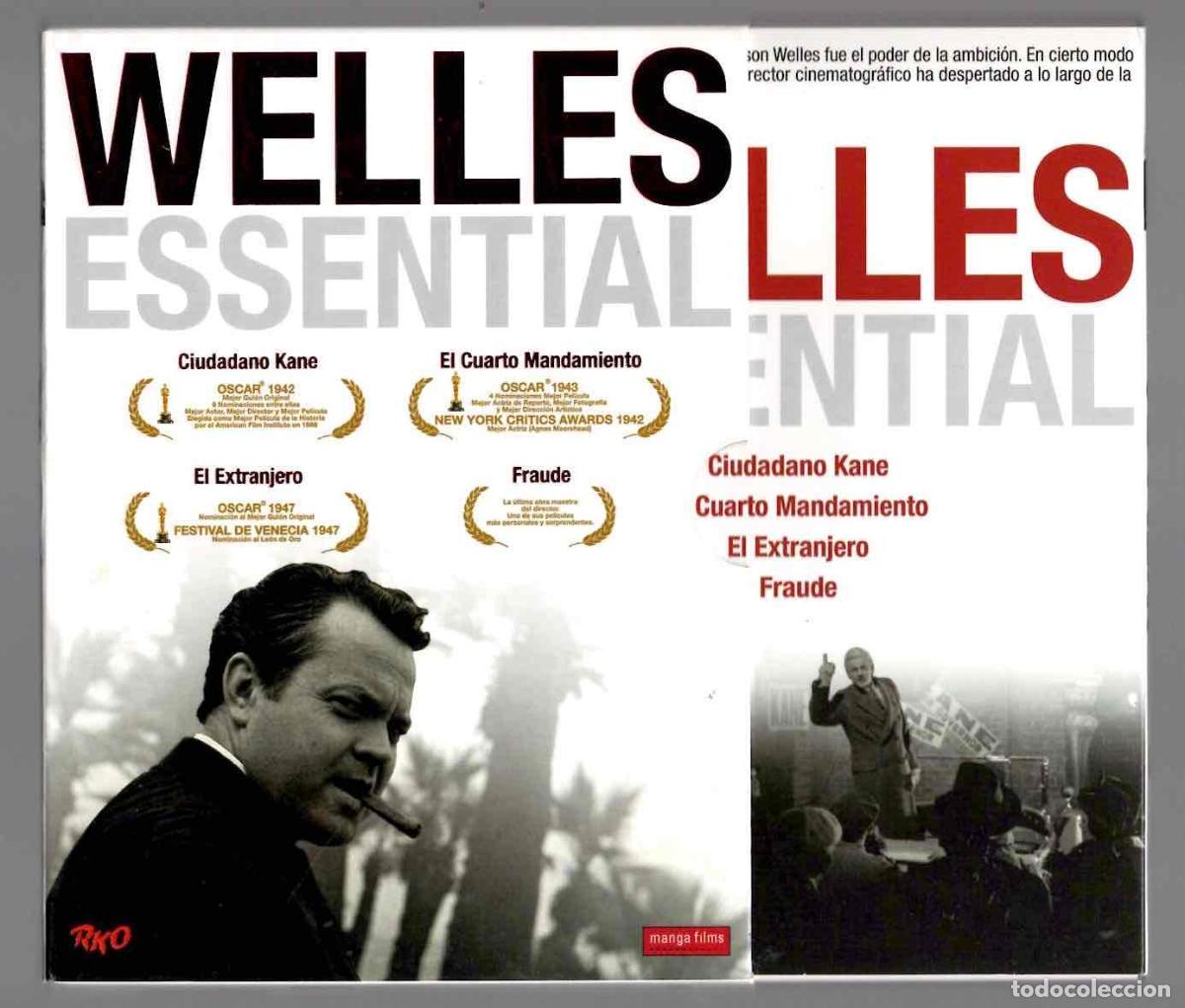 Cine: ESTUCHE WELLES ESSENTIAL. 4 DVD. CIUDADANO KANE, EL CUARTO MANDAMIENTO, EL EXTRANJERO, FRAUDE