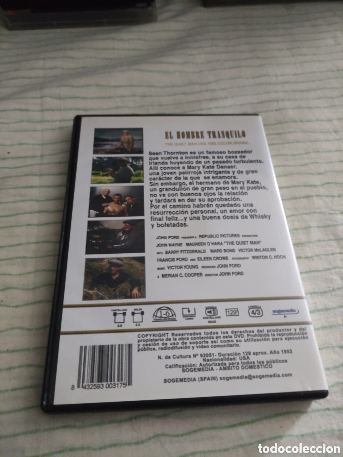 Cine: DVD - pel&iacute;cula - El hombre tranquilo - Foto 2