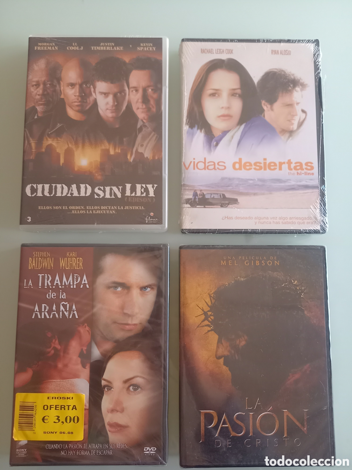 Cine: Lote 4 Pel&iacute;culas DVD Nuevas a Estrenar - Precintadas (La Pasi&oacute;n de Cristo, Ciudad sin Ley y m&aacute;s)
