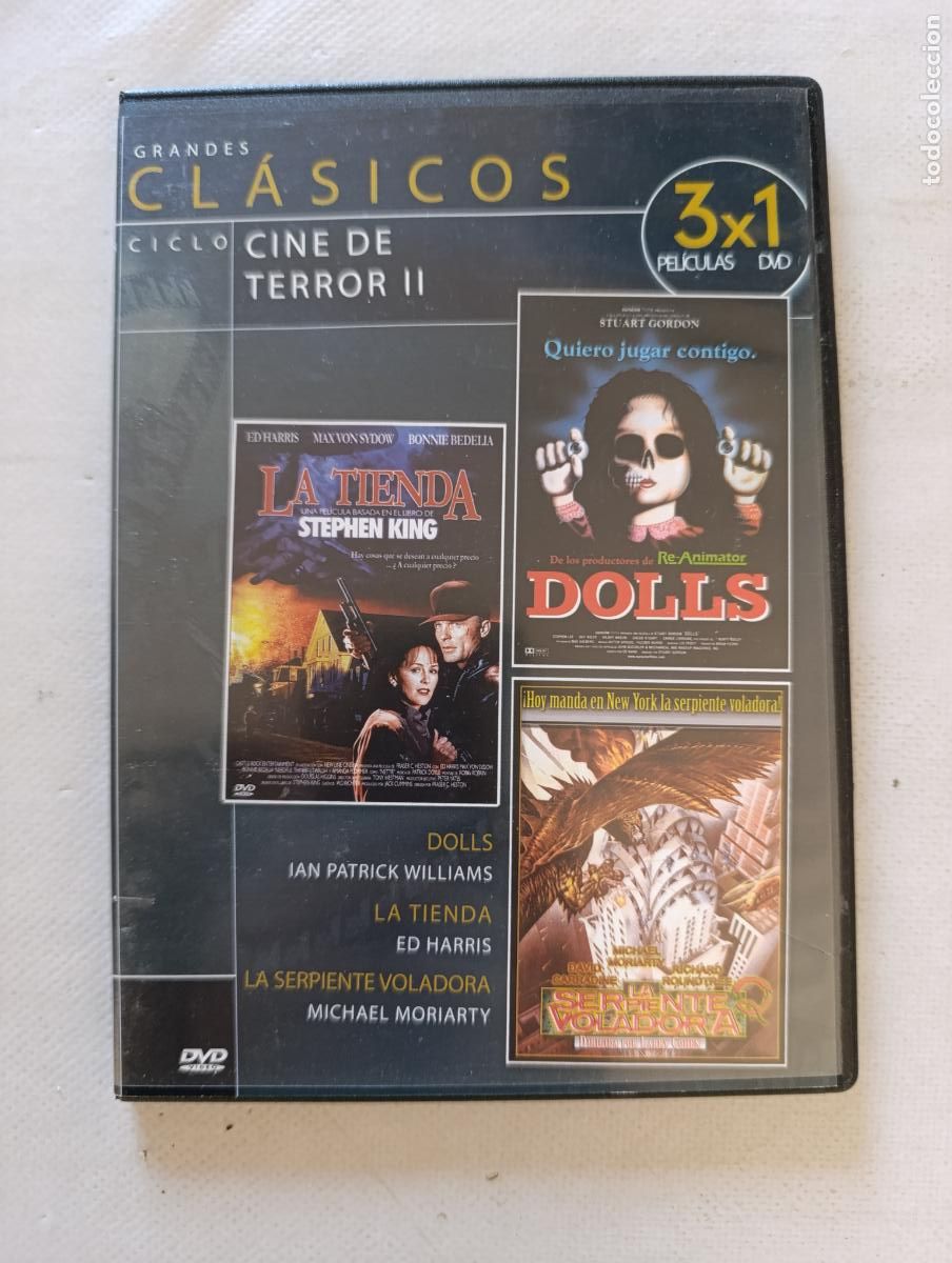 Cine: DVD CICLO CINE DE TERROR II: DOLLS / LA TIENDA / LA SERPIENTE VOLADORA - CAJA SLIM (HU)