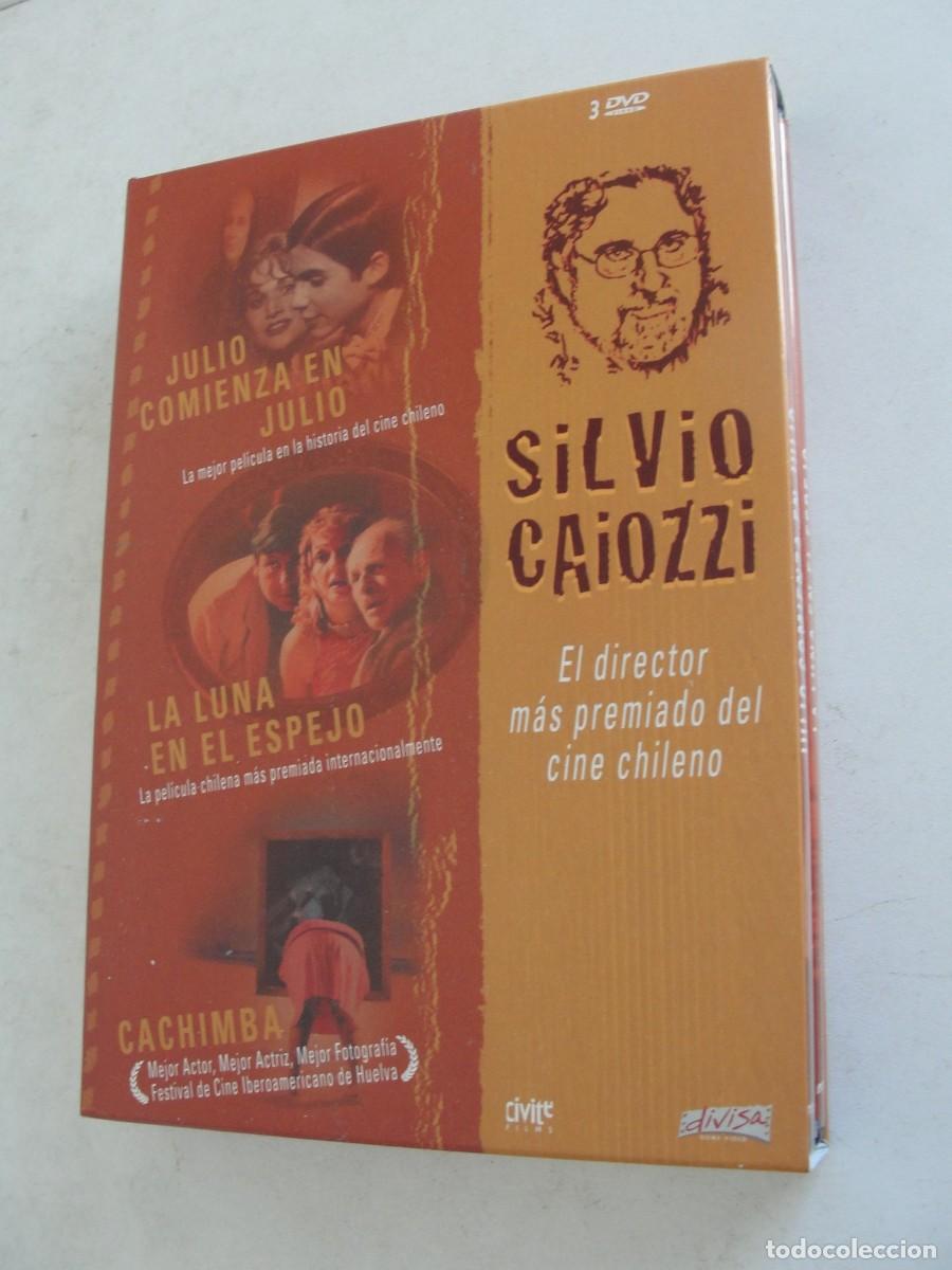 Cine: PACK 3 DVDS CHILE - SILVIO CAIOZZI / CON CAJA - CACHIMBA - LA LUNA EN EL ESPEJO - JULIO COMIENZA EN