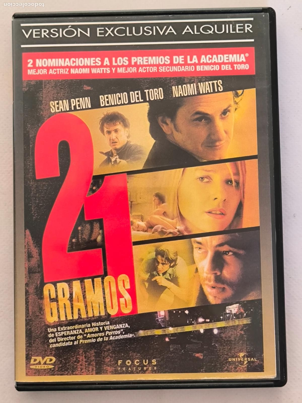 Cine: DVD 21 GRAMOS - SEAN PENN, BENICIO DEL TORO - EDICION ALQUILER - LEER DESCRIPCION (029)