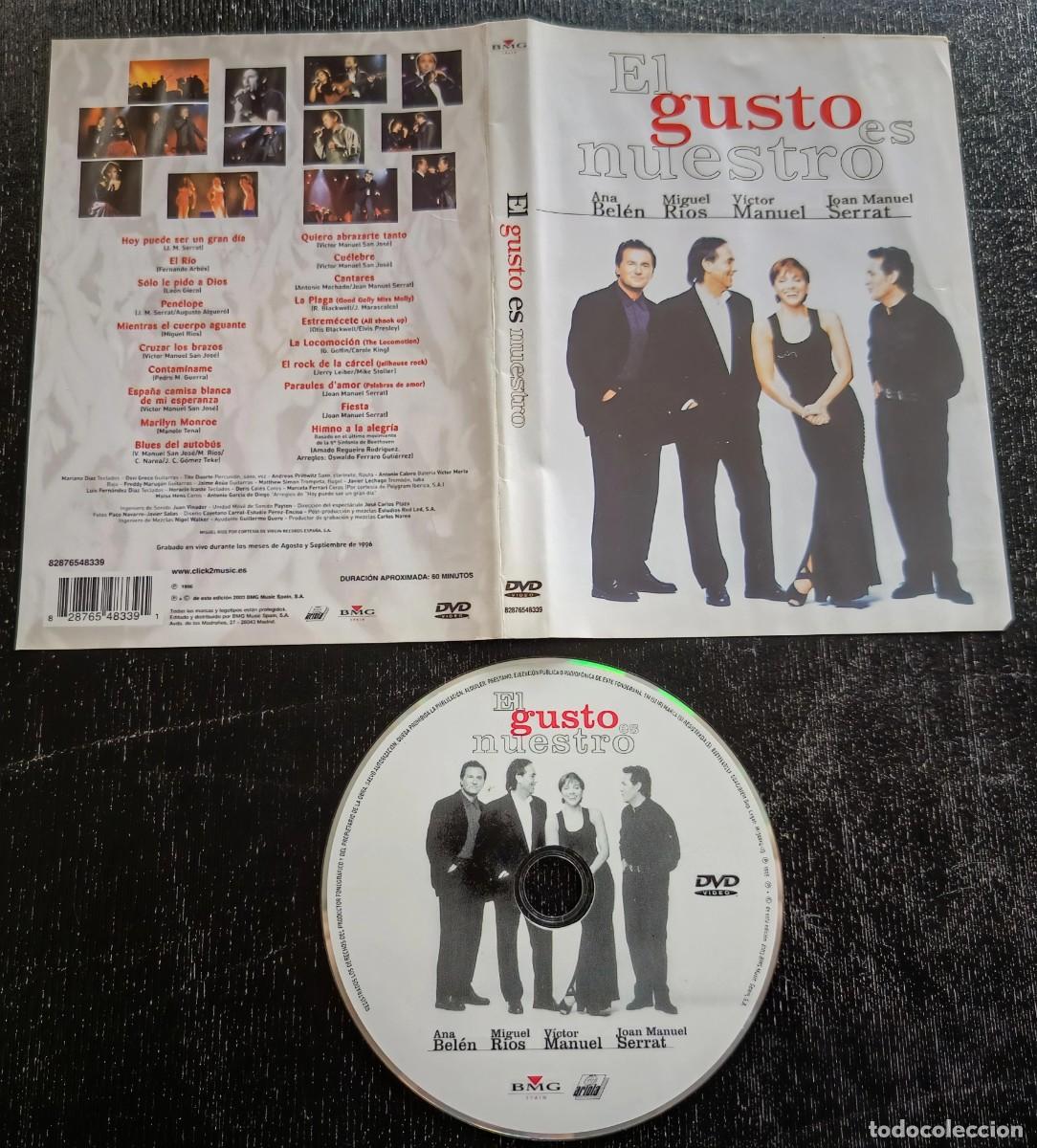 Cine: DVD concierto:El gusto es nuestro (descatalogado con A. Bel&eacute;n,J. M Serrat,M. R&iacute;os,V. Manuel)