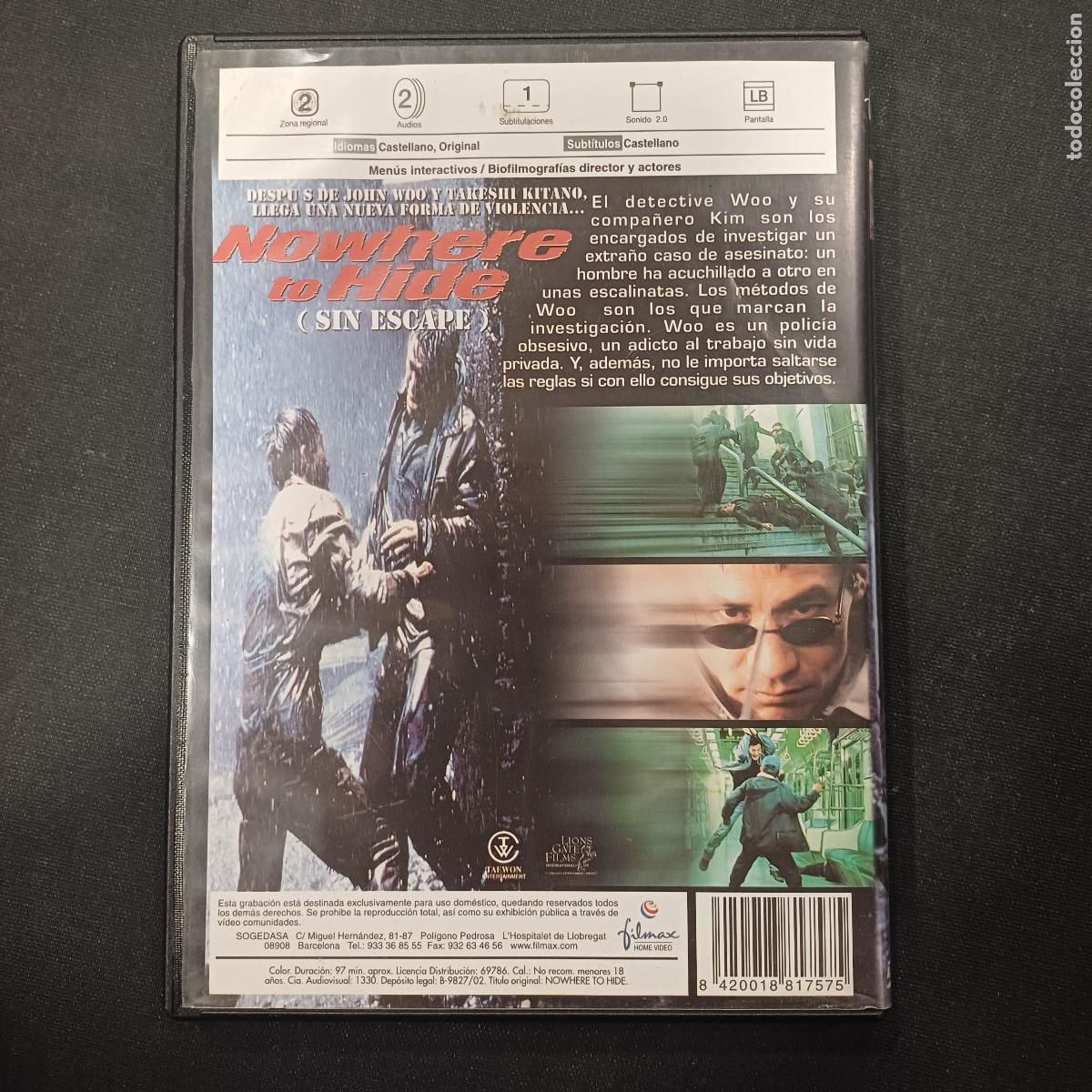 Cine: NOWHERE TO HIDE/DVD. - Foto 3
