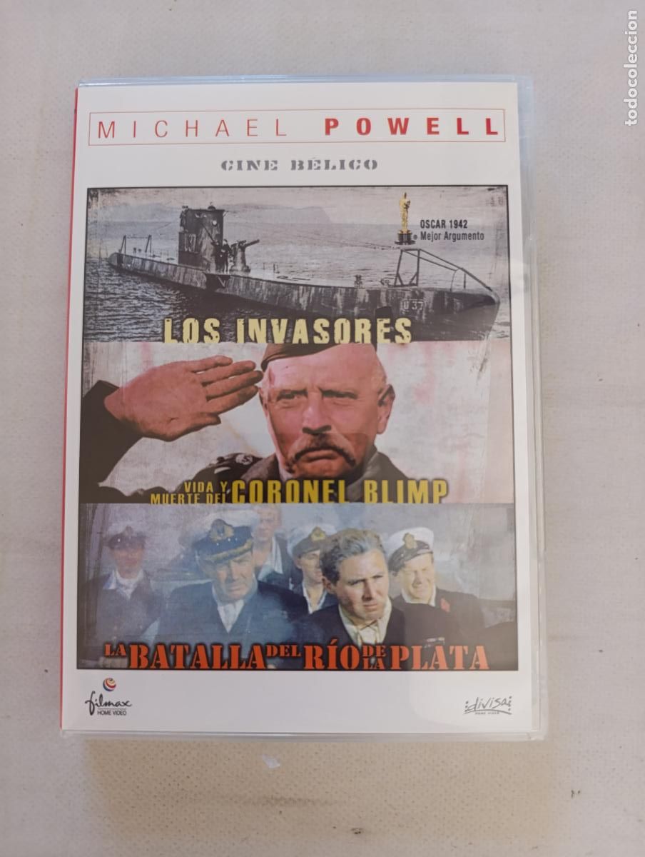 Cine: DVD LOS INVASORES / VIDA Y MUERTE DEL CORONEL BLIMP / LA BATALLA DEL RIO DE LA PLATA (188w)