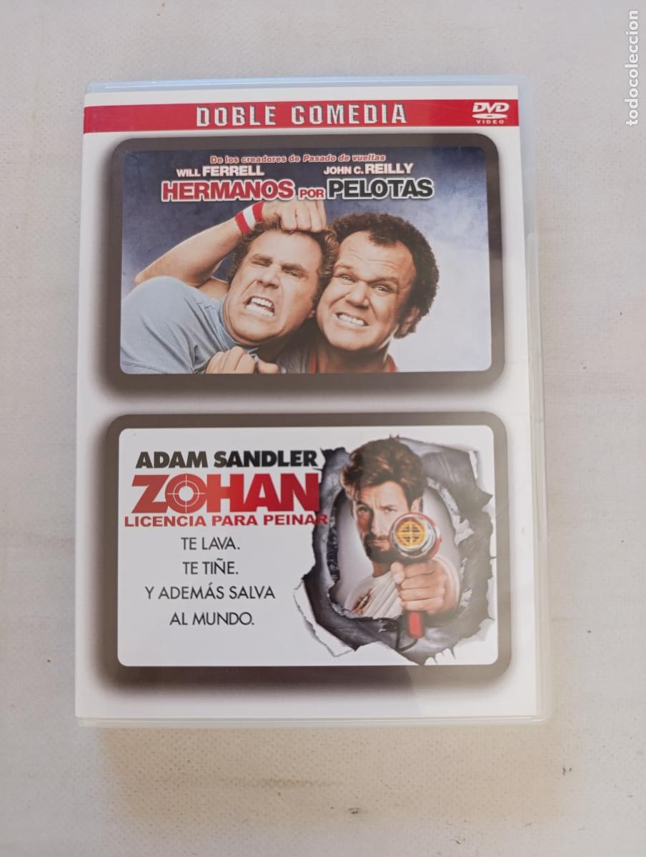 Cine: DVD HERMANOS POR PELOTAS / ZOHAN: LICENCIA PARA PEINAR - 2 PELICULAS, 2 DISCOS (188)