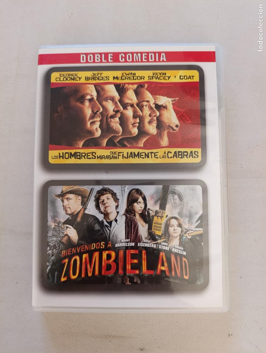 Cine: DVD LOS HOMBRES QUE MIRABAN FIJAMENTE A LAS CABRAS / BIENVENIDOS A ZOMBIELAND (216w)