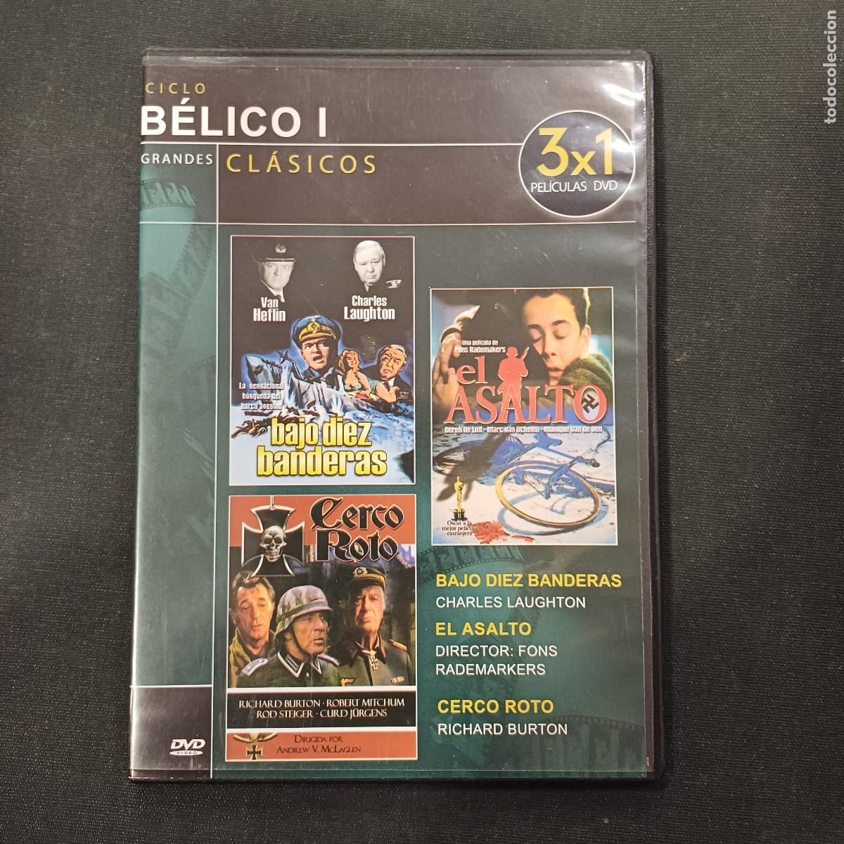 Cine: CERCO ROJO-BAJO DIEZ BANDERAS-EL ASALTO/DVD SLIM 3 PELICULAS.