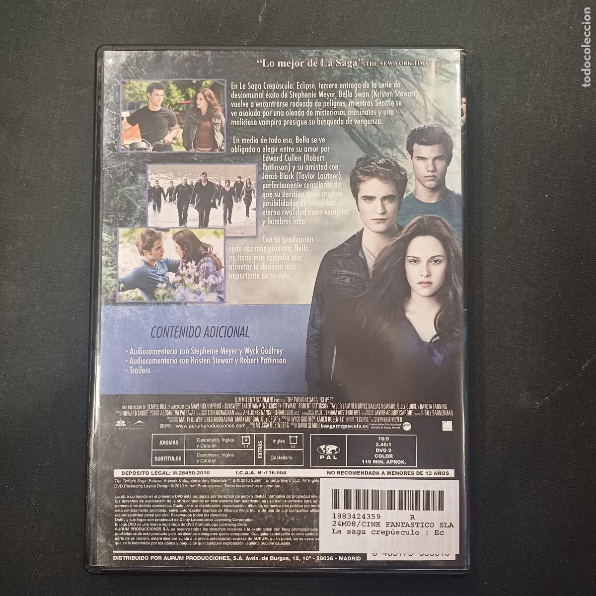 Cine: LA SAGA CREPUSCULO/ECLIPSE/DVD. - Foto 3