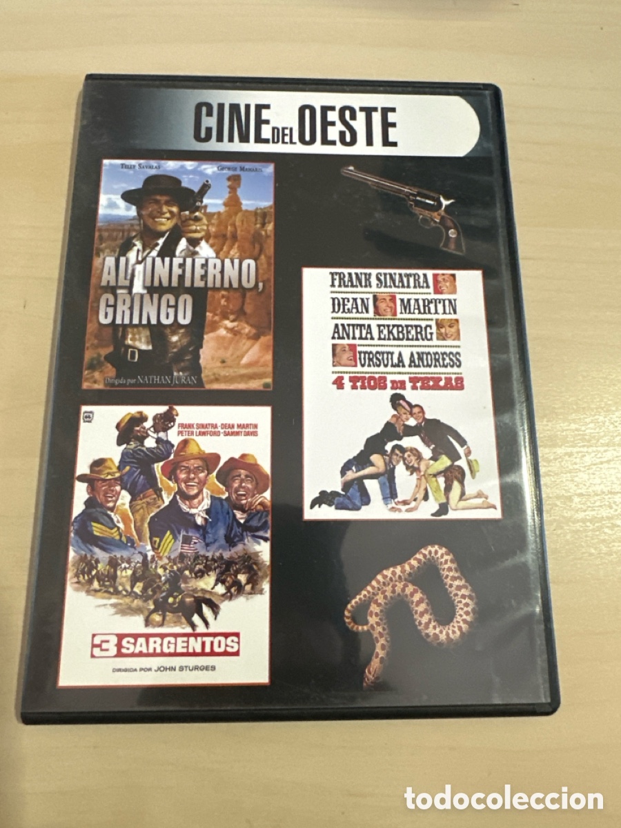 Cine: DVS38 pack al infierno gringo - 4 t&iacute;os de Texas - 3 sargentos dvd segunda mano tapa fina