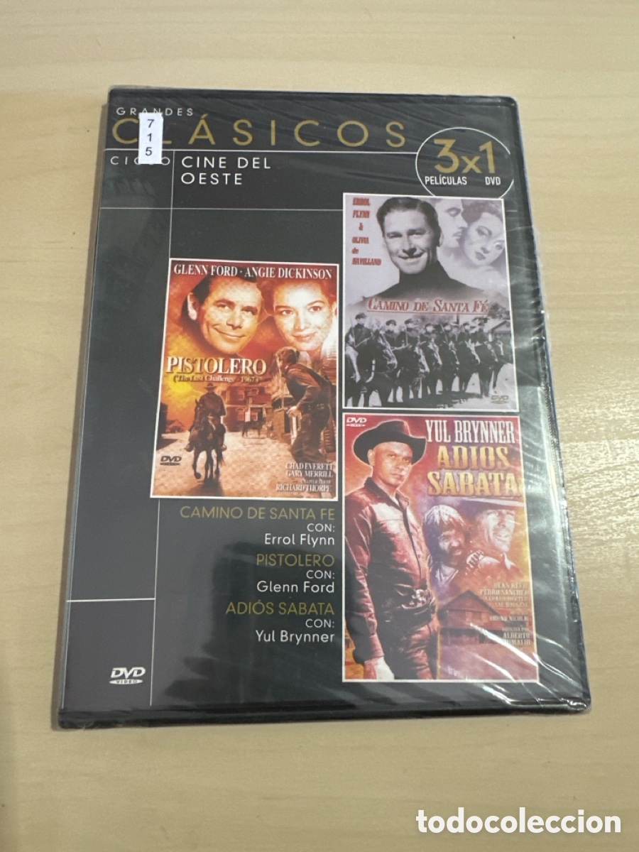 Cine: DVS39 pack pistolero - camino de Santa Fe - adi&oacute;s sabata dvd nuevo tapa fina
