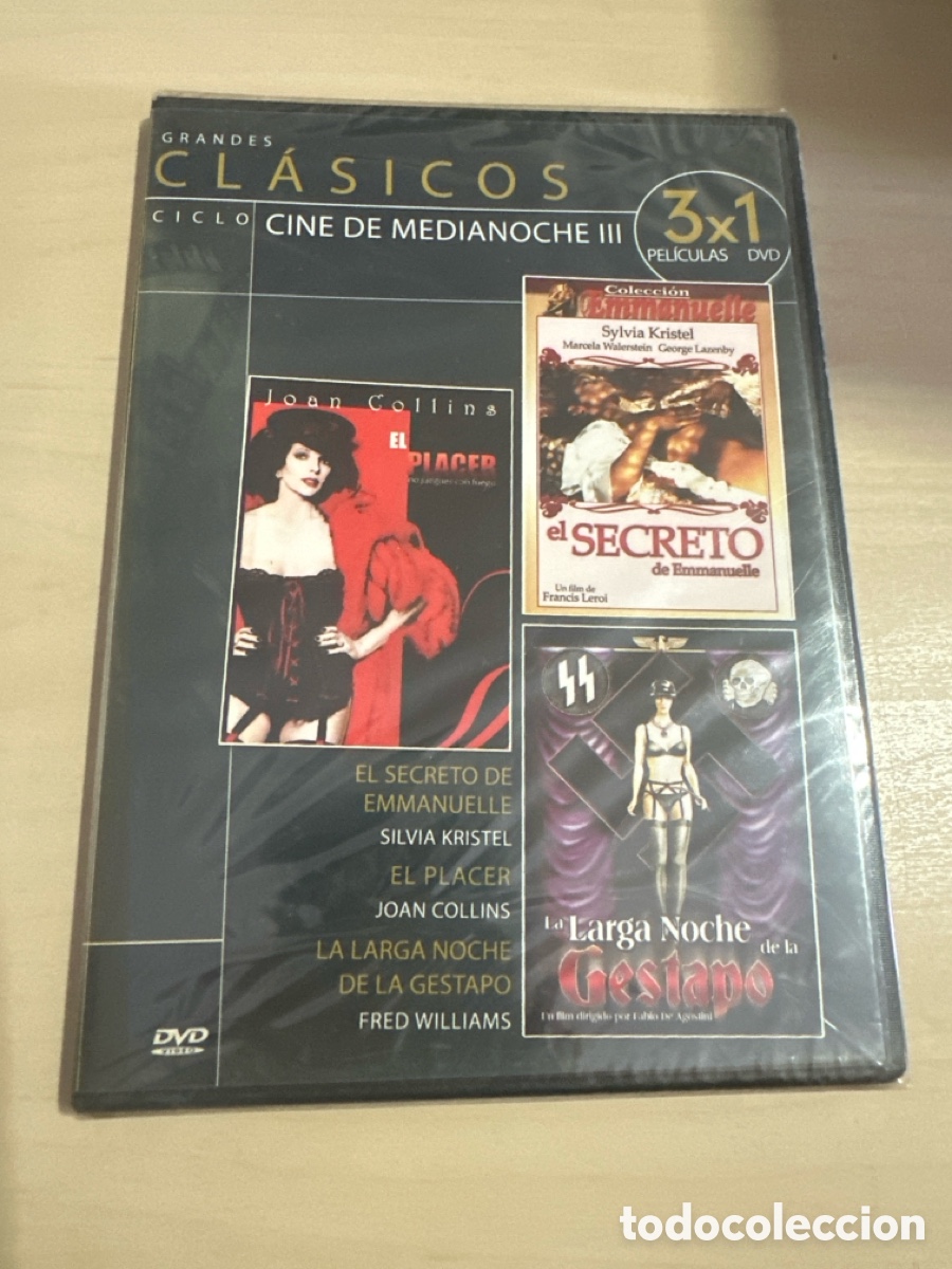 Cine: DVS41 pack el secreto de emmanuelle - el placer - la larga noche de la gestapo dvd nuevo tapa fina