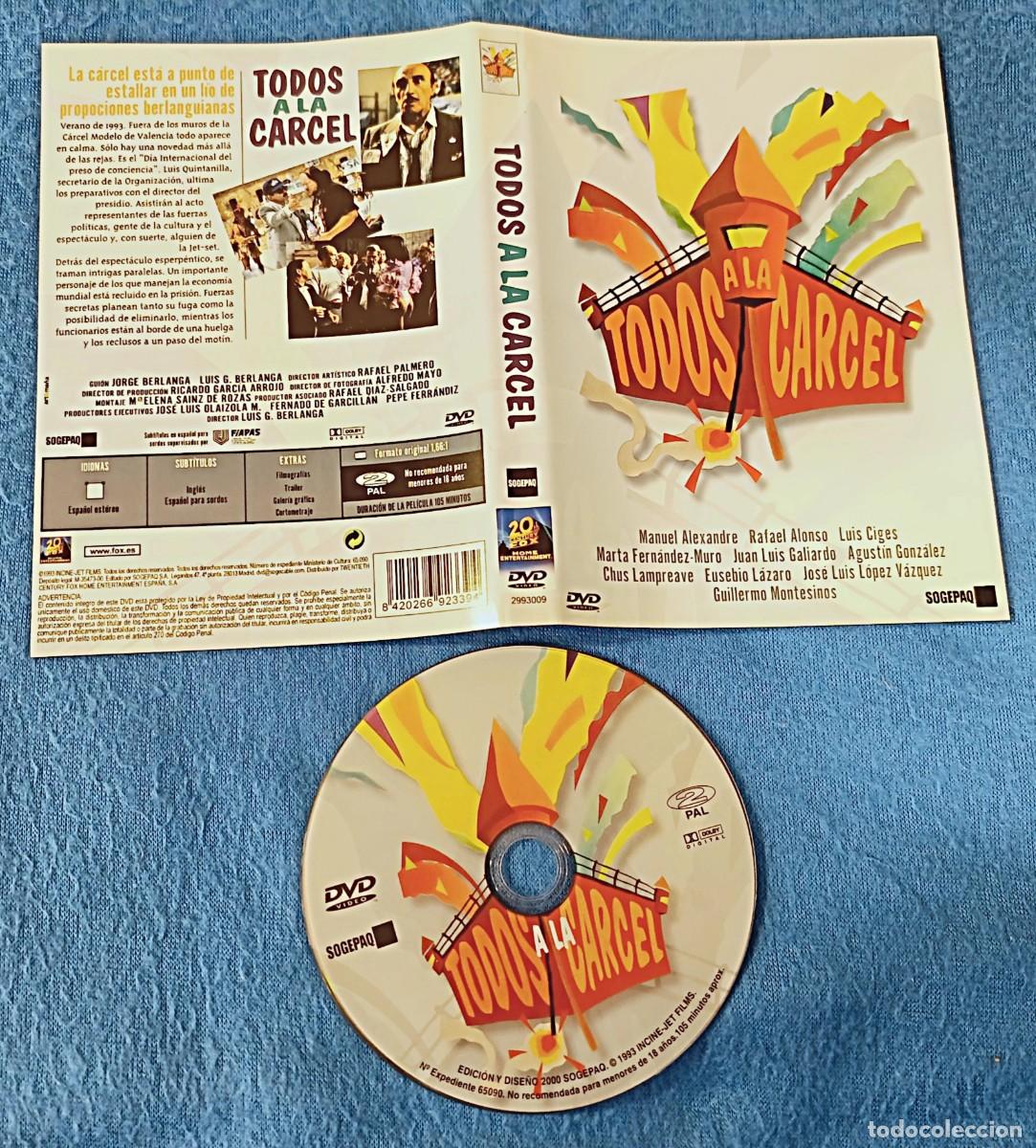 Cine: DVD TODOS A LA CARCEL (descataloga y pocos DVDs con MANUEL ALEXANDRE, RAFAEL ALONSO)