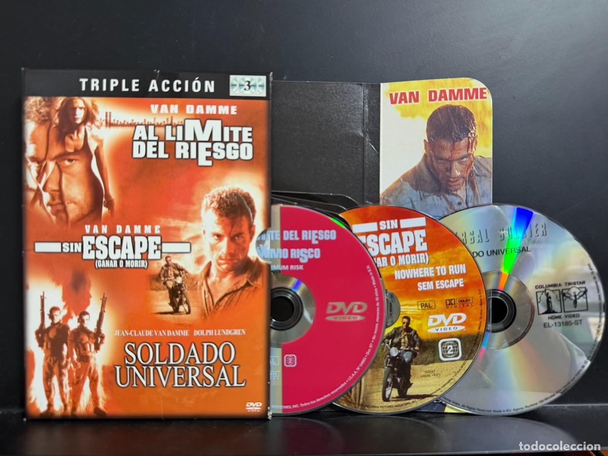 Cine: Jean-Claude Van Damme ● &rdquo;Triple Acci&oacute;n&rdquo; ● 3x[DVD] 2003 cardboard