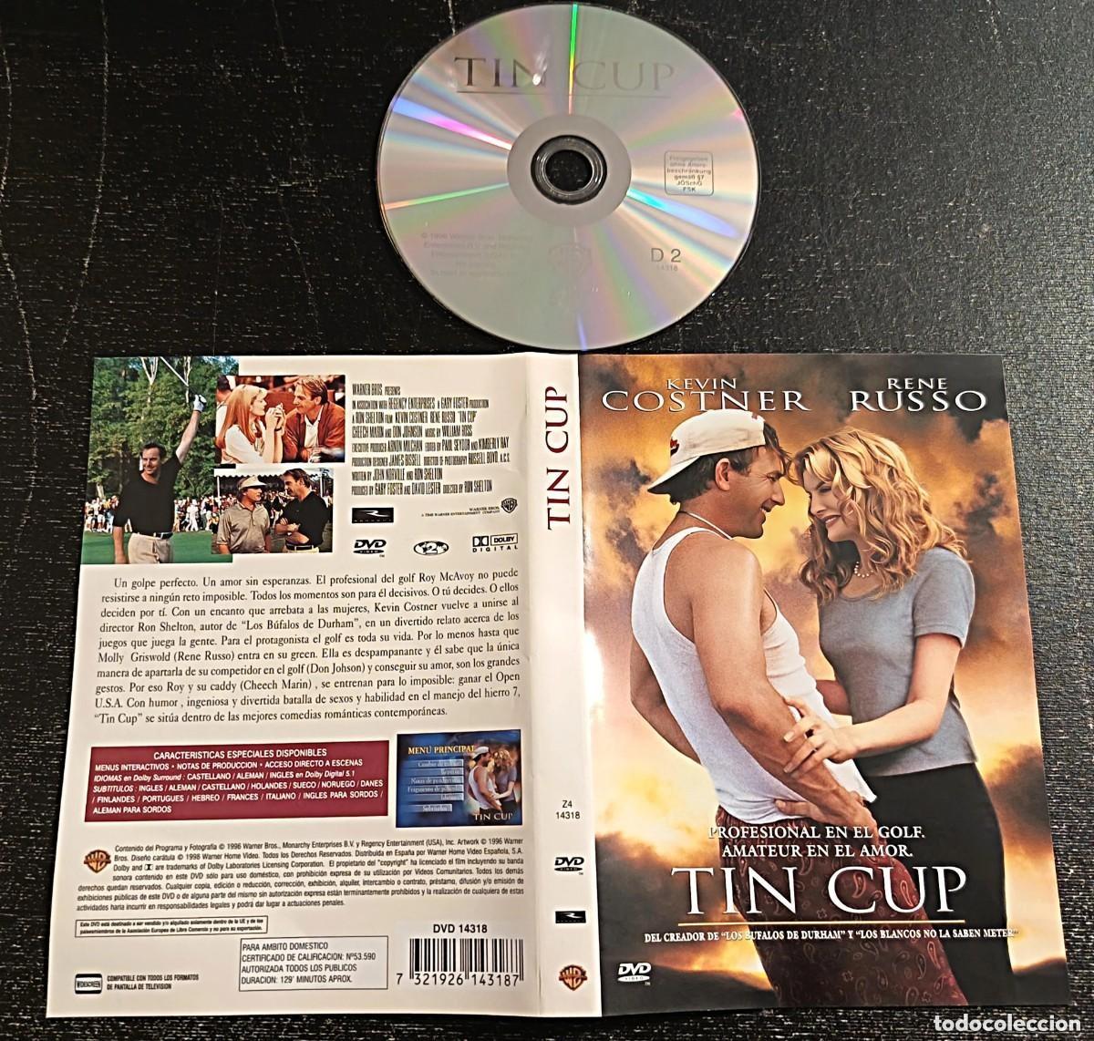 Cine: DVD TIN CUP (descatalogado con KEVIN Costner, RENE RUSSO, Don jhoson)