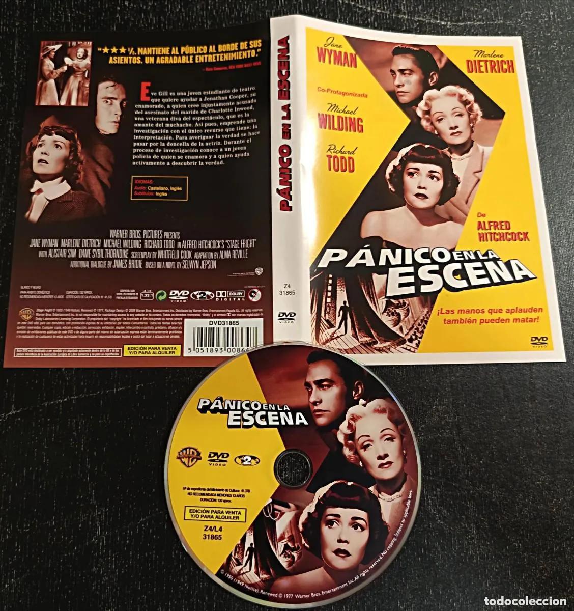 Cine: DVD PANICO EN LA ESCENA (descataloga y barato con Jane Wyman, MARLENE DIETRICH, Richard Todd)
