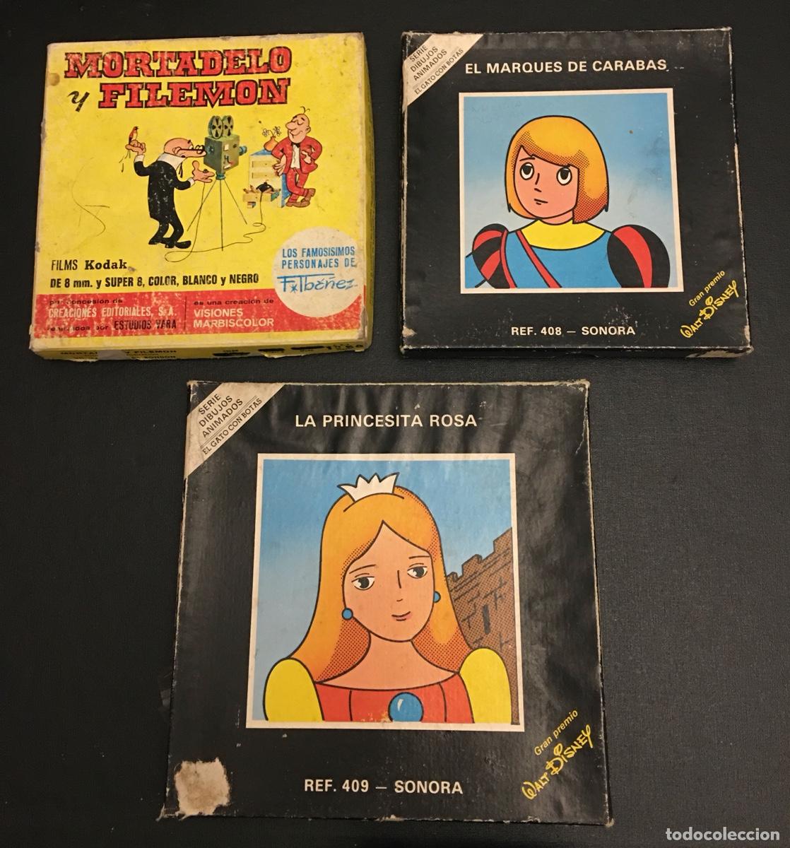 Cine: Lote de 3 pel&iacute;culas Super 8 (Marviscolor y Enric)