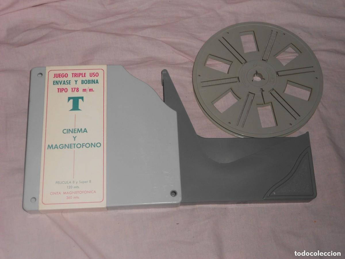 Cine: CAJA Y BOBINA PARA PELICULA SUPER 8 MM 120 METROS.
