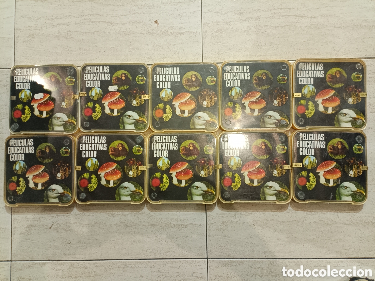 Cine: Colecci&oacute;n de 9 pel&iacute;culas educativas en formato Super 8. Sonoras en espa&ntilde;ol a color.